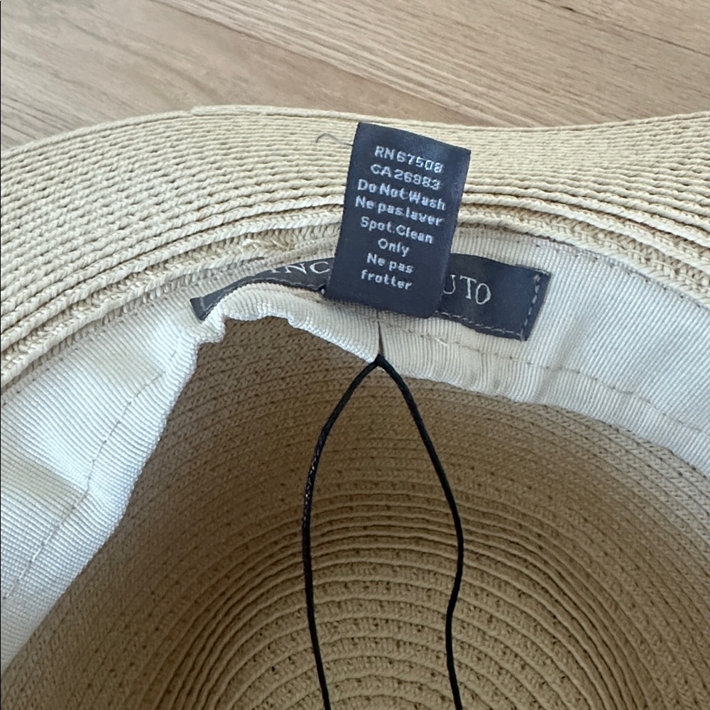 Vince Camuto Womens Wide Brim Panama Sun Hat Bee Motif Adjustable Resortwear - Picture 5 of 9